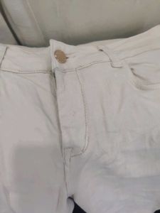 pink Cream Ripped Jeans