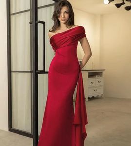 Elegant Off-Shoulder Red Gown
