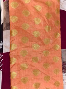 Elegant mustard Saree with Gold Motifs