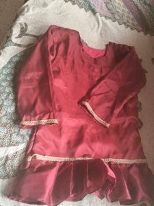 Beautiful Maroon Kurta with Golden Trim