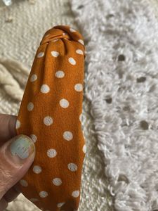Orange Polka Dot Headband