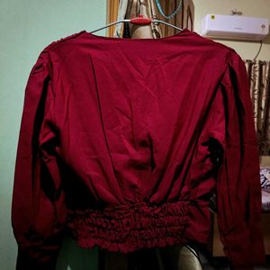 Maroon Western Crop Top*