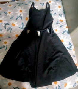 BOOHOO Chic Black Cut-Out Fit and Flare Dress