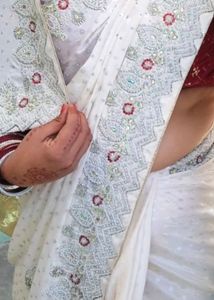 Embellished Cream Saree