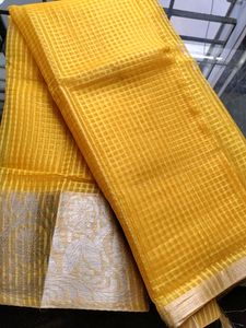 Beautiful Yellow Organza Saree🟡💛🟡💛