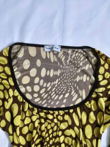 Funky Brown &amp; Yellow Polka Dot Top