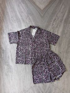Leopard Print Sleep Set - Top &amp; Shorts
