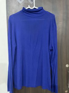 Royal Blue Turtleneck Top
