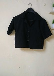 black crop shirt