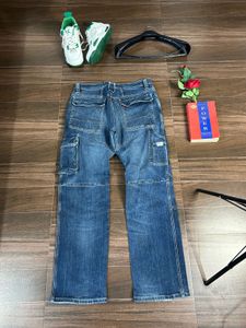Men's Blue Denim Cargo Jeans