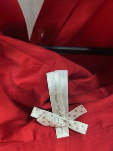 Red Button-Up Long Sleeve Top