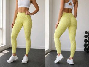 Yellow Patterned High Waisted Leggings