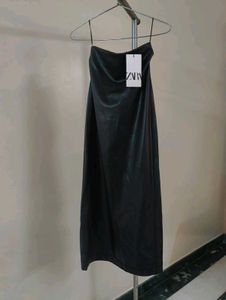 ZARA Black  Leather Pencil Skirt