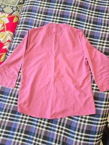 Stylish Pink Cotton Kurti Top