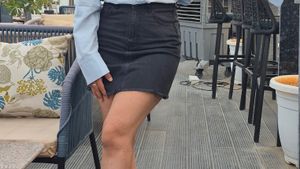 Chic Charcoal Denim Mini Skirt