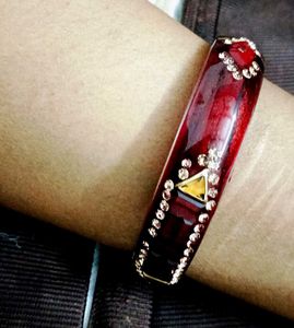 Elegant Red &amp; Crystal Bangle
