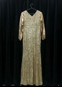 Elegant Gold Sequin Evening Gown