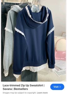 Savana Lace Trim Zip-Up Hoodie