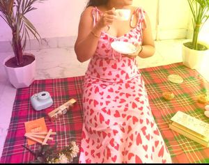 Heart Print long Dress
