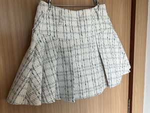 Checked Tweed Skirt with Built in Shorts