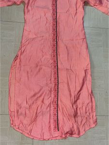 Elegant Peach Kurta with Embroidery