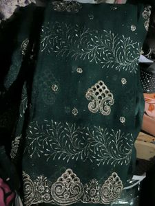 Dark Green Kurta Set new un stitched n