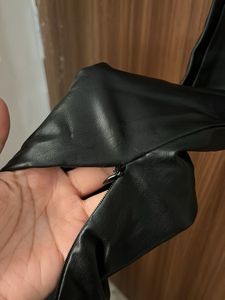 Black Zara  Faux Leather Flare Pants