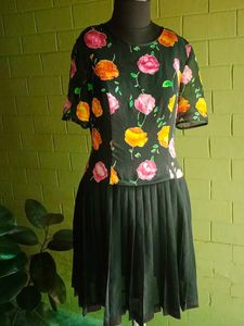 Floral Pleated Mini Dress