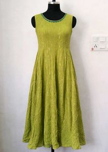 Elegant Lime Green Anarkali Gown
