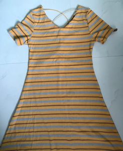 Striped V-Neck Mini Dress