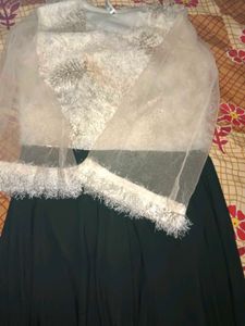 Elegant White Fringed Gown