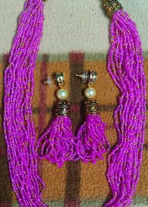 Beautiful trendy women jewellery set Pink Color