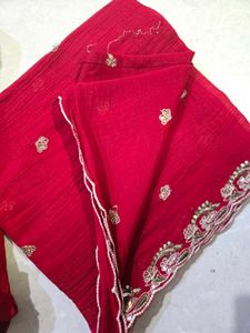 Red Embroidered Kurta Set with Dupatta
