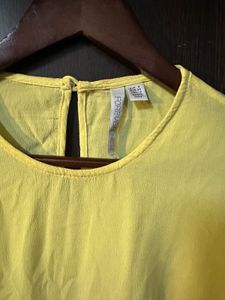 Bright Yellow Flutter Sleeve Top