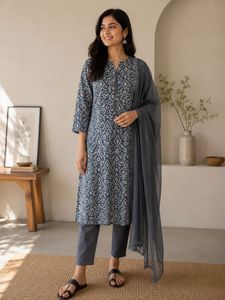 chanderi cotton kurta set with dupatta