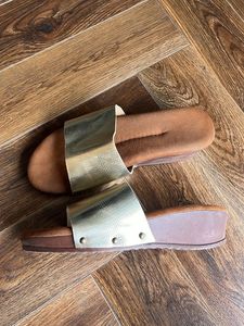 Gold Wedge Sandals (36 Size)
