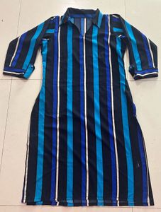 Chic Striped Knee-Length Dress
