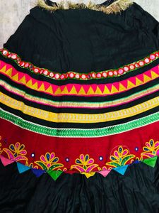 Embroidered reversible Black Skirt