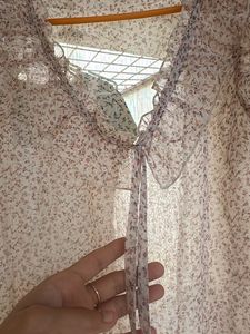 Floral Chiffon Ruffle Blouse