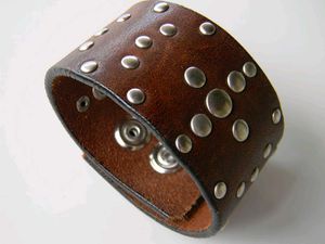 Leather Studded Cuff Bracelet Unisex