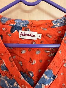 Vibrant Orange Floral Dress