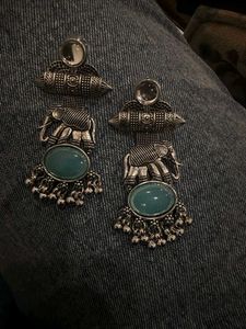 Antique Elephant Jhumka Earrings (pack of 2)