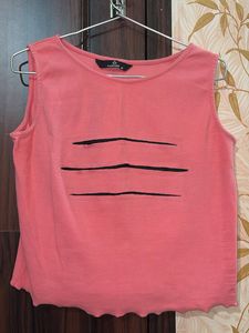 Coral Cut-Out Sleeveless Top