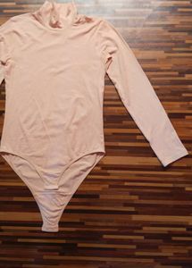 Peach High Neck Bodysuit - Size XL