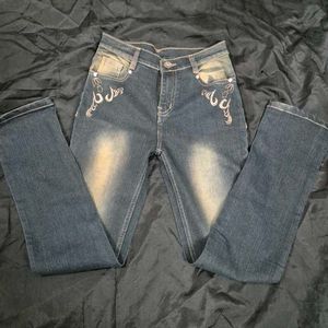 low waist slim Embellished Denim Jeans  y2k