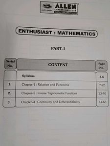 Allen Mathematics CBSE Compendium Class XII