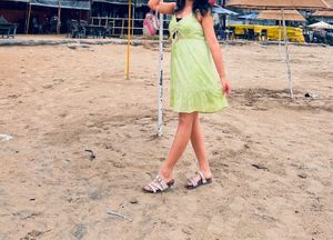 Light Green Cut-out Summer Dress