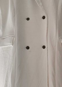 Women's White Sleeveless Blazer Dress