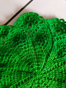 Green Crocheted Doily