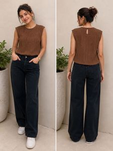 Shein Brown Sleeveless Top